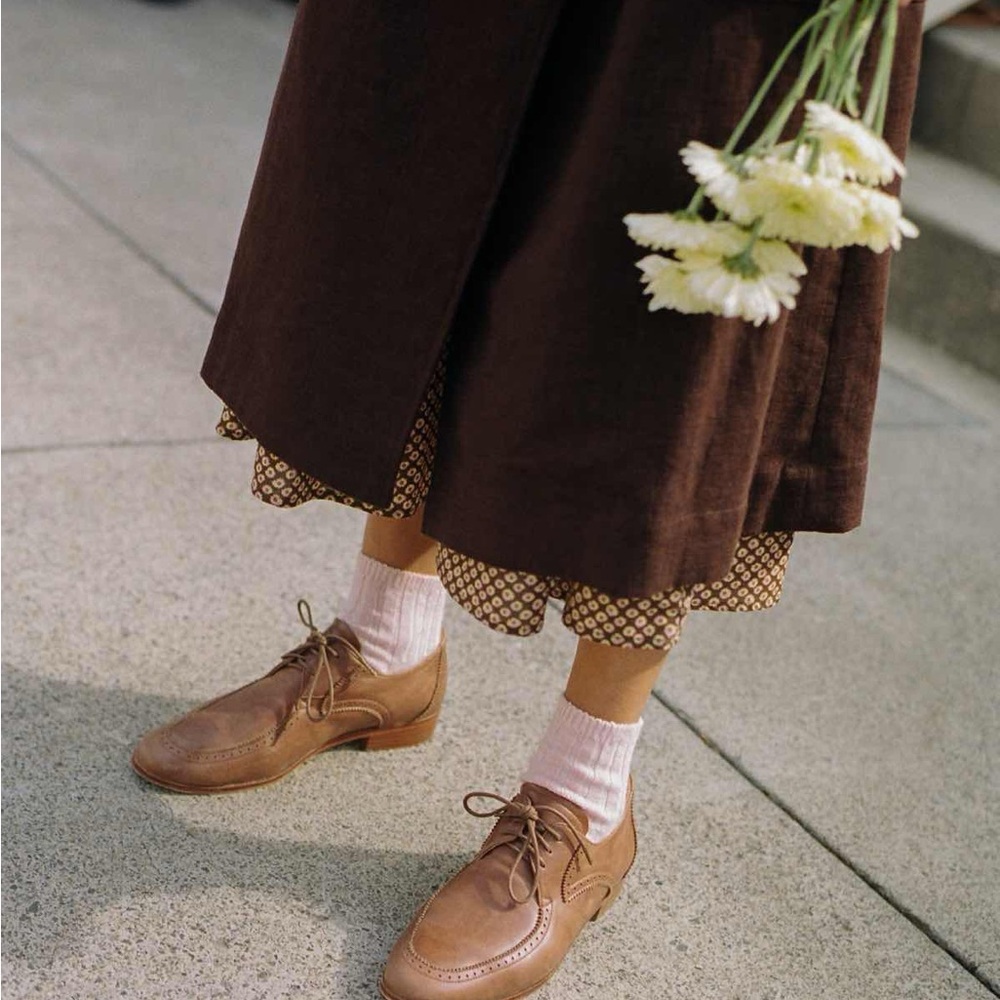 Christy Dawn The Agnes Oxford Shoe in Saddle Leather Size 8